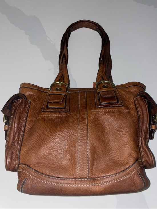 Coach and Four Handbags - Vintage Coach Y2K MIA SoHo Pebbled Whiskey Leather Tote  10049